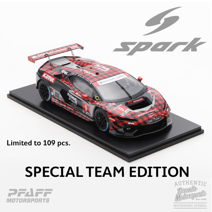 2026 Lamborghini Temerario GT3 Pfaff Motorsports #9 - IMSA GT Pro 1:43 Scale by Spark Models #PFAFF-SP776