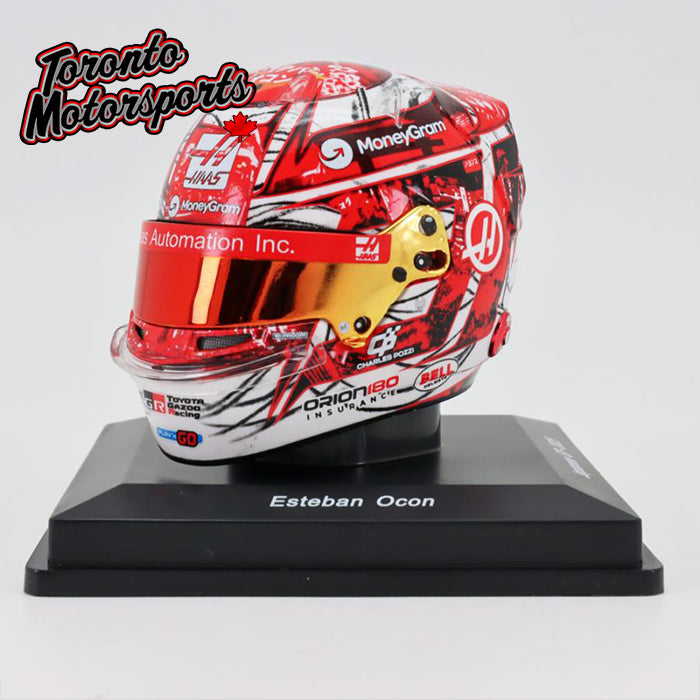 2025 Esteban Ocon - MoneyGram Haas F1 Team - Japanese GP - F1 Replica Helmet - 1:5 Scale by Spark #5HF203