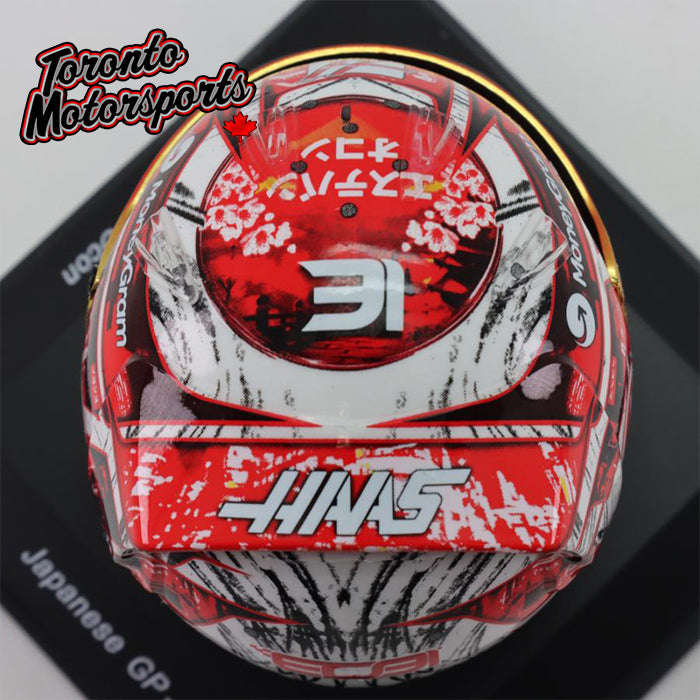 2025 Esteban Ocon - MoneyGram Haas F1 Team - Japanese GP - F1 Replica Helmet - 1:5 Scale by Spark #5HF203