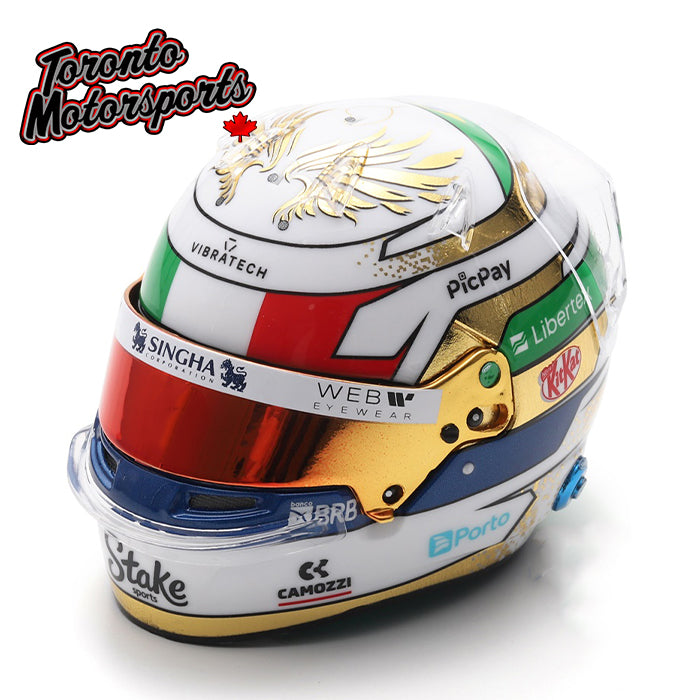 2025 Gabriel Bortoleto - Stake F1 Team Kick Sauber - Italian GP - F1 Replica Helmet - 1:5 Scale by Spark #5HF224