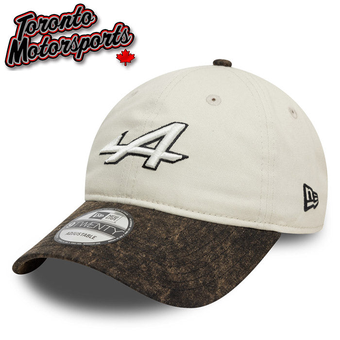 .2025 Alpine F1 Acid Wash Beige/Black – New Era 9TWENTY Team Cap – Officially Licensed #ALP-60595528