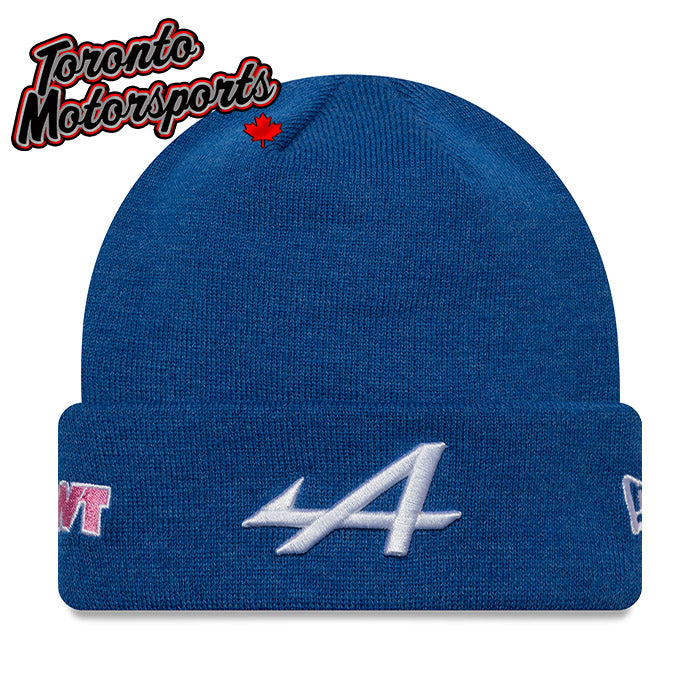 .2025 Alpine F1 New Era Team Navy Polyana Cuff Beanie Hat #ALP-60669255