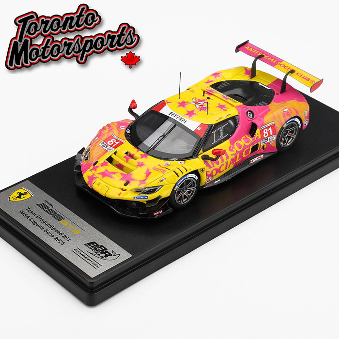 2025 Ferrari 296 GT3 Dragon Speed #81 Altoè/Costa – IMSA Laguna Seca 1:43 Scale by BBR #CS020