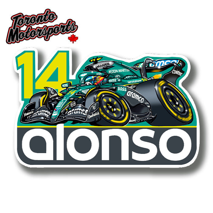 Fernando Alonso AMR25 F1 "ALONSO"  CarTOON - Vinyl Decal #DECAL-ALONSO25 (10)