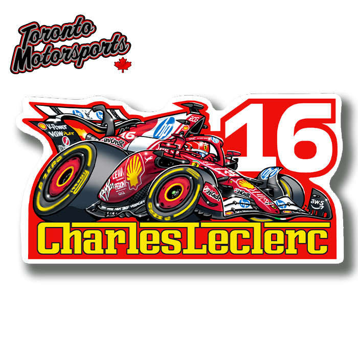 Charles LeClerc Ferrari SF25 F1 "LECLERC" CarTOON - Vinyl Decal #DECAL-LECLERC25 (6)