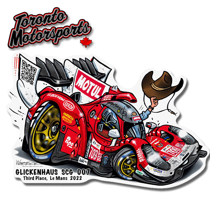 Glickenhaus SCG 007 #709 LeMans CarTOON - Vinyl Decal  #DECAL-GLICK709LM (39)