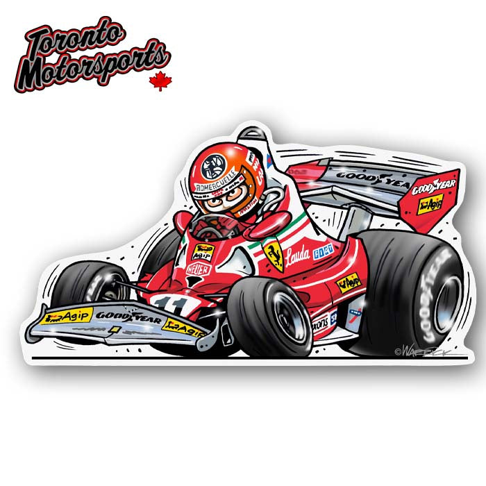 Niki Lauda Ferrari F1 CarTOON - Vinyl Decal #DECAL-LAUDA (5)