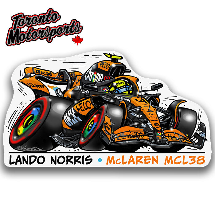Lando Norris McLaren MCL38 F1 CarTOON - Vinyl Decal #DECAL-LN24 (62)