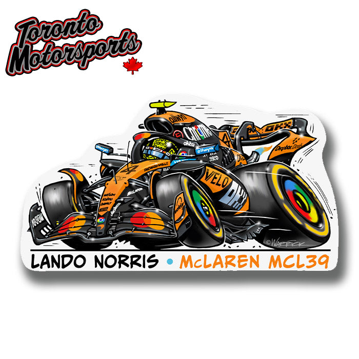 Lando Norris McLaren MCL39 F1 CarTOON - Vinyl Decal #DECAL-LNMCL39 (1)