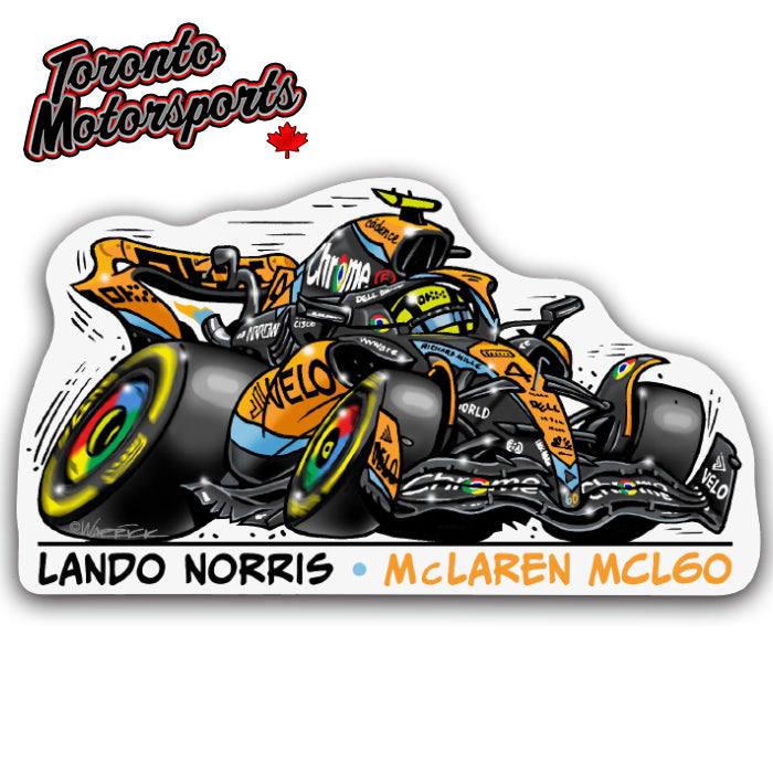 Lando Norris McLaren MCL60 CarTOON - Vinyl Decal #DECAL-LNMCL60 (61)