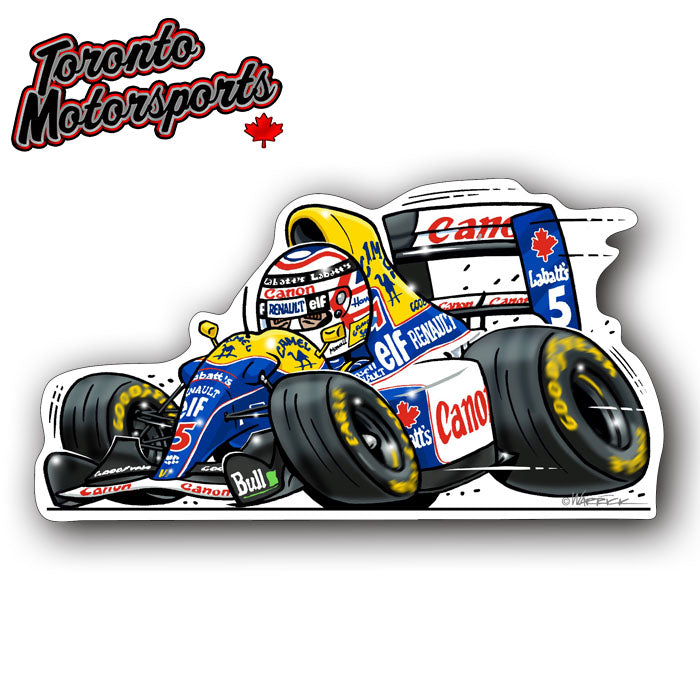 Nigel Mansell Williams F1 CarTOON - Vinyl Decal #DECAL-MANSELL (14)