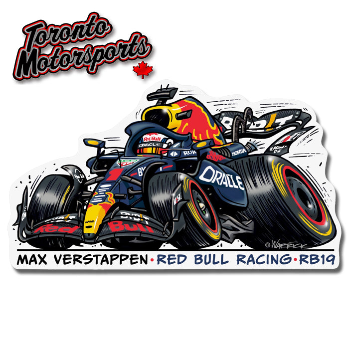 Max Verstappen Red Bull RB19 CarTOON - Vinyl Decal #DECAL-REDBULLRB19 (56)