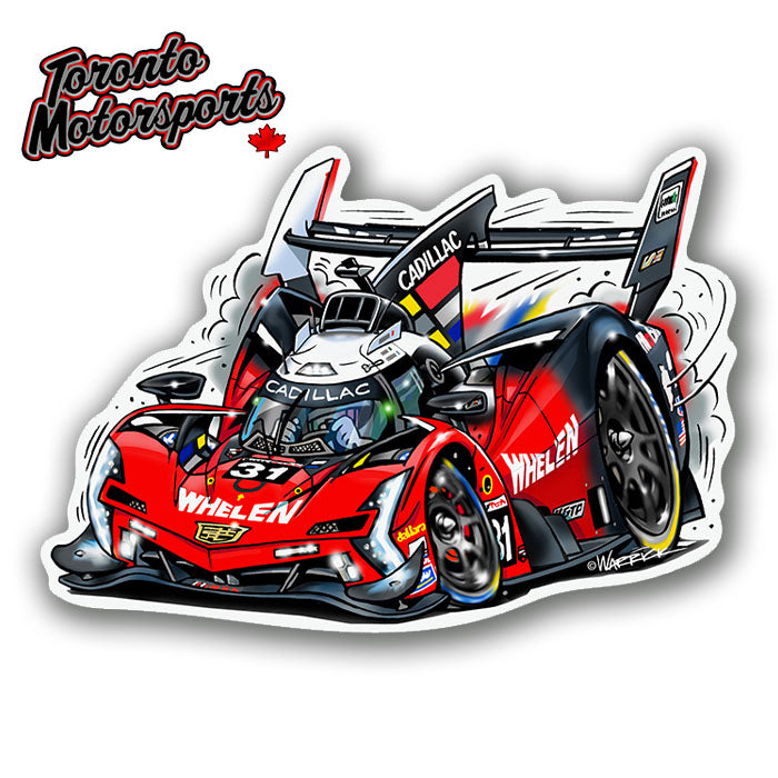 Whelen Cadillac #31 IMSA GTP CarTOON - Vinyl Decal #DECAL-WHELEN25