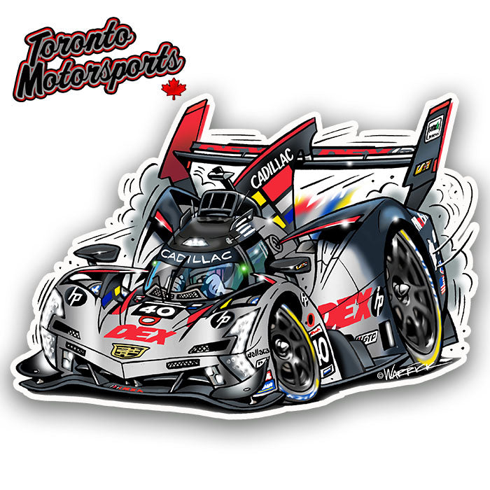 Wayne Taylor Racing Acura #40 "CHROME" IMSA CarTOON - Vinyl Decal #DECAL-WTR40CHROME (32)