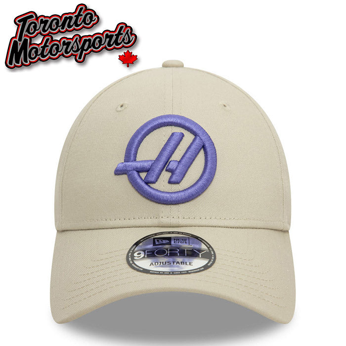 .2025 Haas F1 Stone/Indigo - New Era 9FORTY Team Cap - Officially Licensed #HAAS-60596915