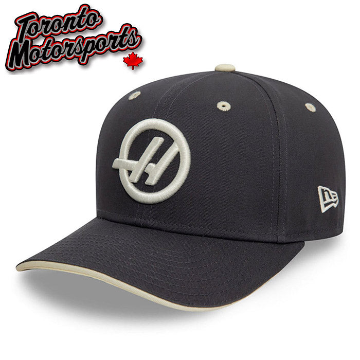 .2025 Haas F1 Teamwear Graphite/Beige - New Era 9SEVENTY Team Cap - Officially Licensed #HAAS-60596918