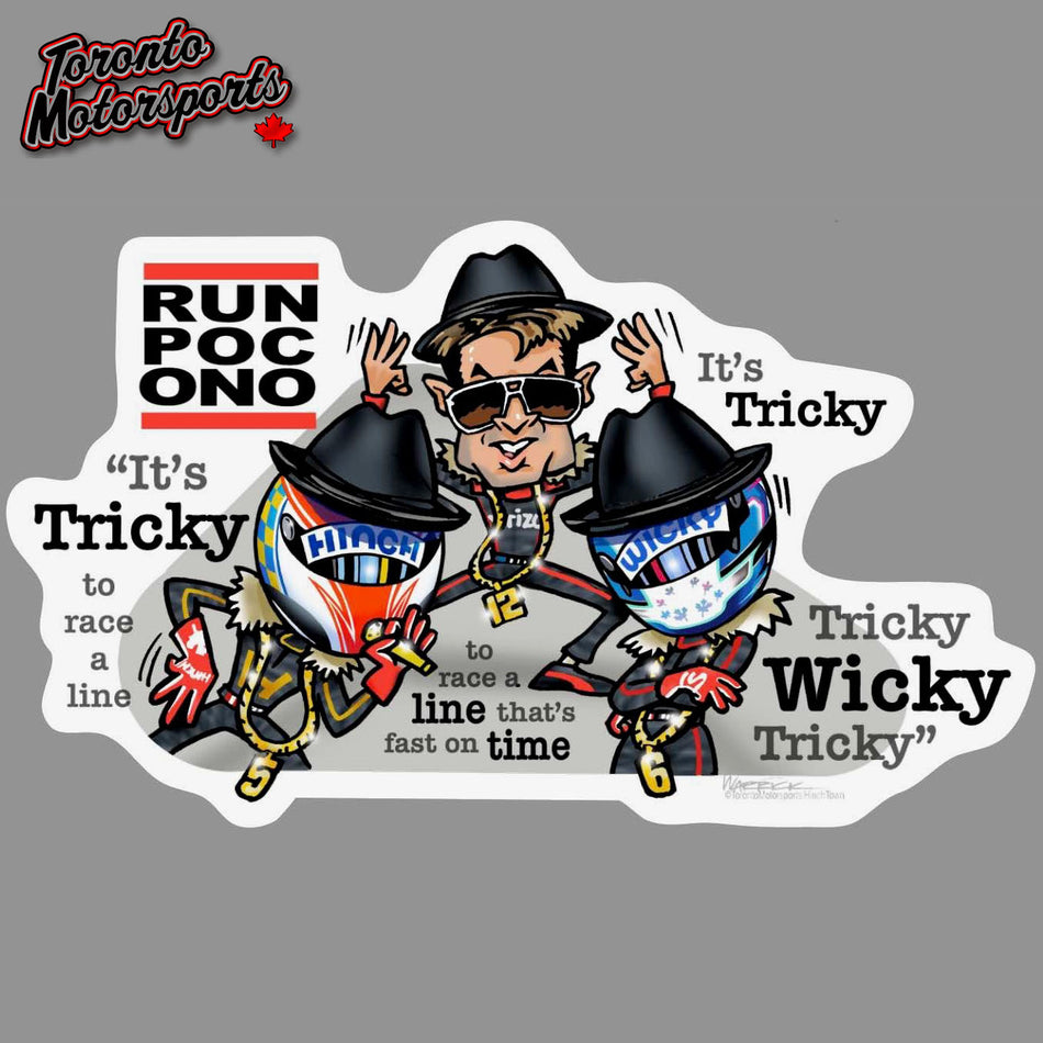 Hinch, Wicky and Willy P "RUN POCono" -  Die Cut Vinyl Sticker #HINCHSTICKERRUN