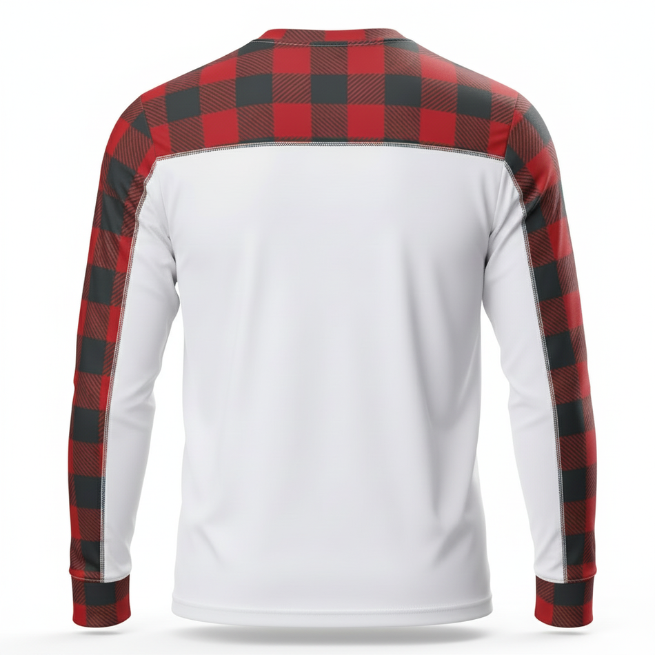 Pfaff Motorsports Team Long Sleeve BMX Shirt - White/Plaid PFAFF26-212