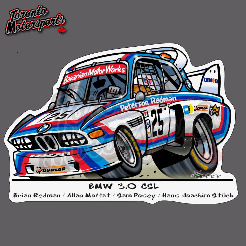 BMW 3.0 CSL - Redman/Moffat/Posey/Stuck  - IMSATOON Die Cut Vinyl Sticker #IMSATOON-BMWCLS25 (51)