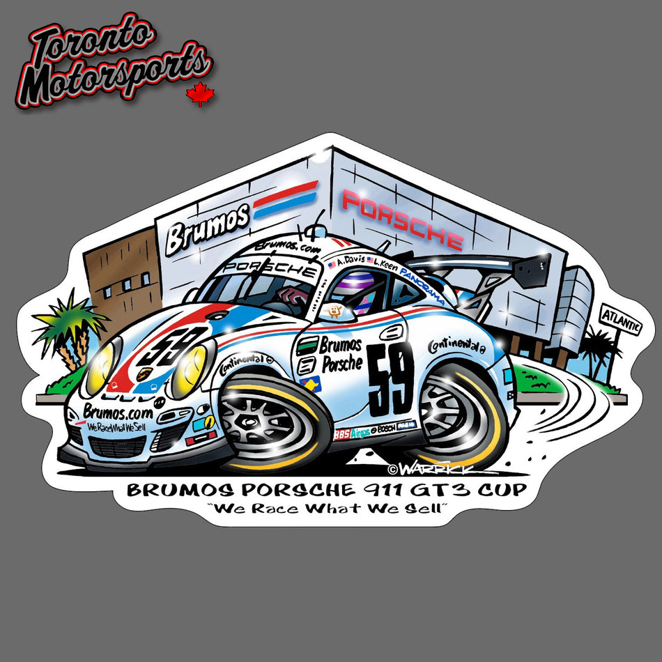 Brumos Porsche 911 GT3 Cup  - IMSATOON Die Cut Vinyl Sticker #IMSATOON-BRUMOS (44)