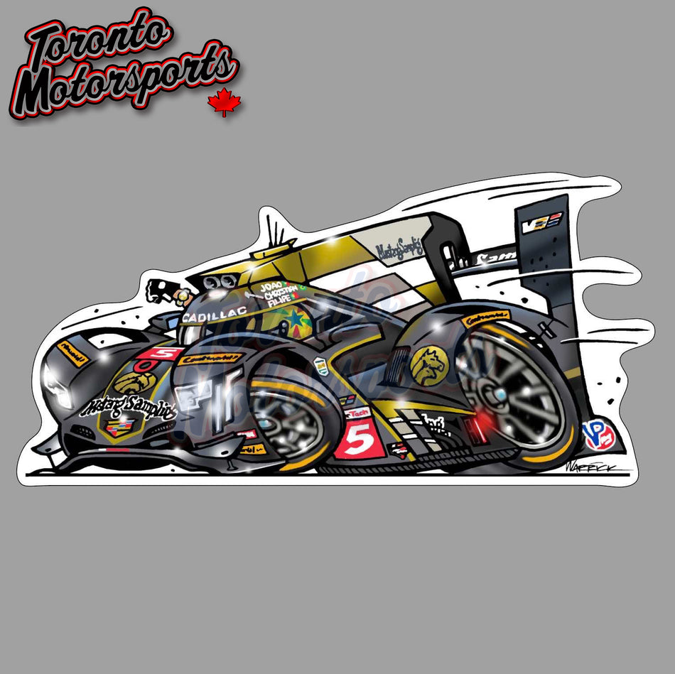 Mustang Sampling Racing Cadillac DPi-VR "Like A Well-Oiled Watch"  - IMSATOON Die Cut Vinyl Sticker #IMSATOON-MS (78)