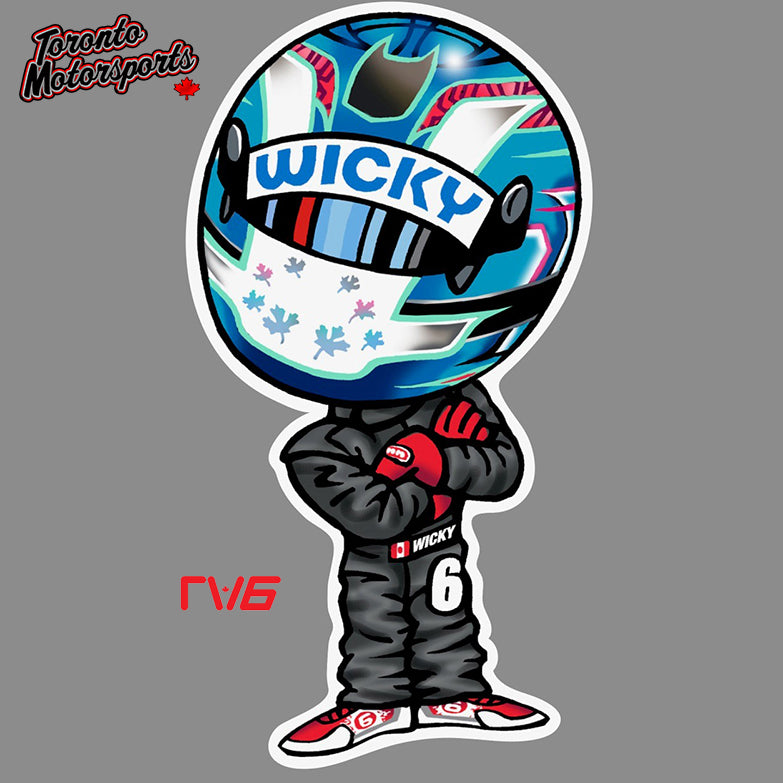 Robert Wickens "WICKY"  -  Die Cut Vinyl Sticker #INDYTOONWICKY (140)
