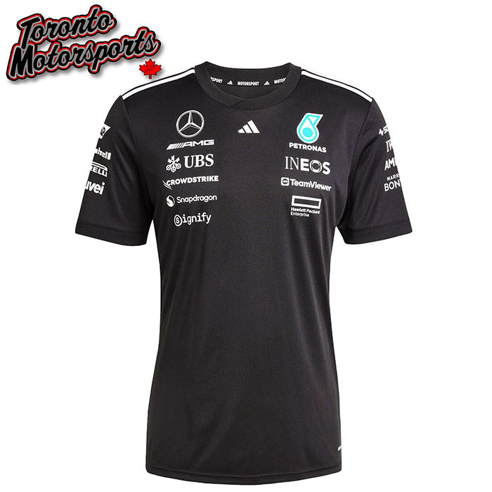 .Mercedes Petronas F1 2025 Adidas Team Driver Jersey - Black #JW5361 (JY2607)