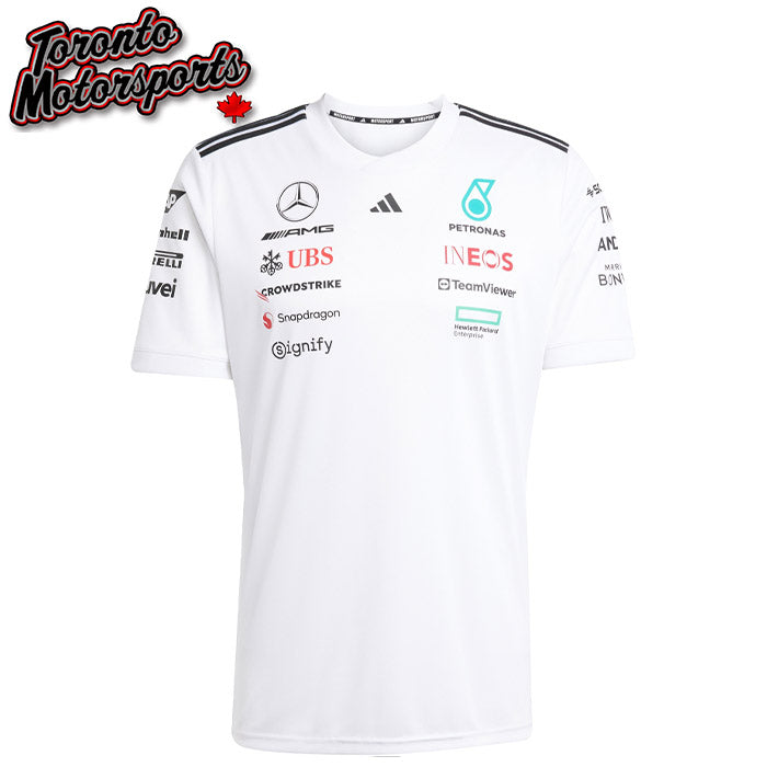 .Mercedes Petronas F1 2025 Adidas Team Driver Jersey - White #JX5798 (JX5795)