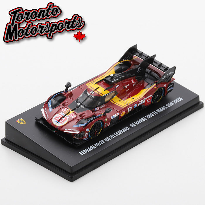 2025 Ferrari 499P FERRARI AF CORSE #51 Pier Guidi/Calado/Giovinazzi 3rd 24H Le Mans 1:64 Scale by Look Smart  #LS64009LM