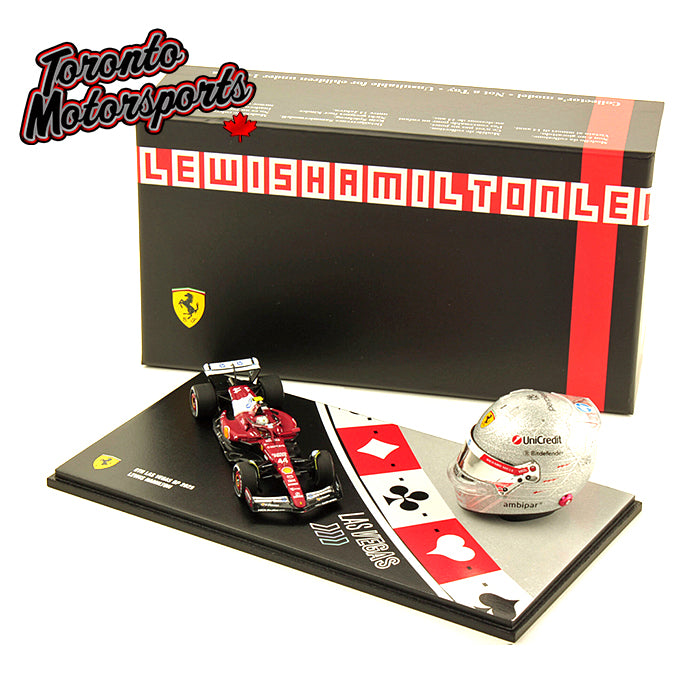2025 Lewis Hamilton Scuderia Ferrari - Las Vegas GP - F1 Replica Helmet and Car Set - 1:5/1:43 Scale by Looksmart #LSSET01