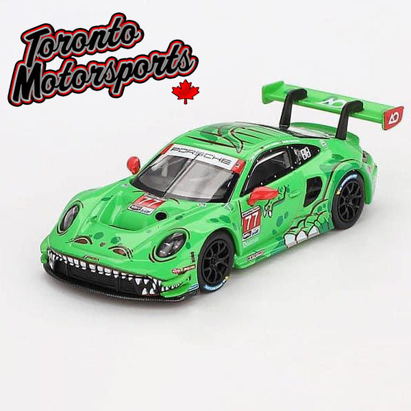 2024 Porsche 911 GT3 R AO Racing “REXY” #77 – IMSA 1:64 Scale by MiniGT #MGT00889