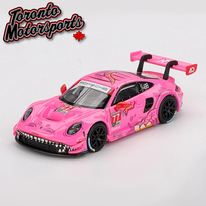 2024 Porsche 911 GT3 R AO RACING “ROXY” #77 Andlauer/Heinrich – IMSA Road America - 1:64 Scale by MiniGT #MGT01052