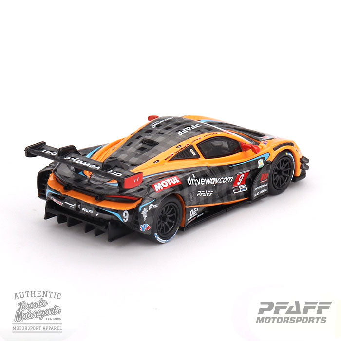 2024 McLaren 720 GT3 EVO Pfaff Motorsports #9 Jarvis/Kirchhofer/Hinchcliffe/Rossi – IMSA Daytona 1:64 Scale by MiniGT #MGT00984 (MGTPFAFF64)