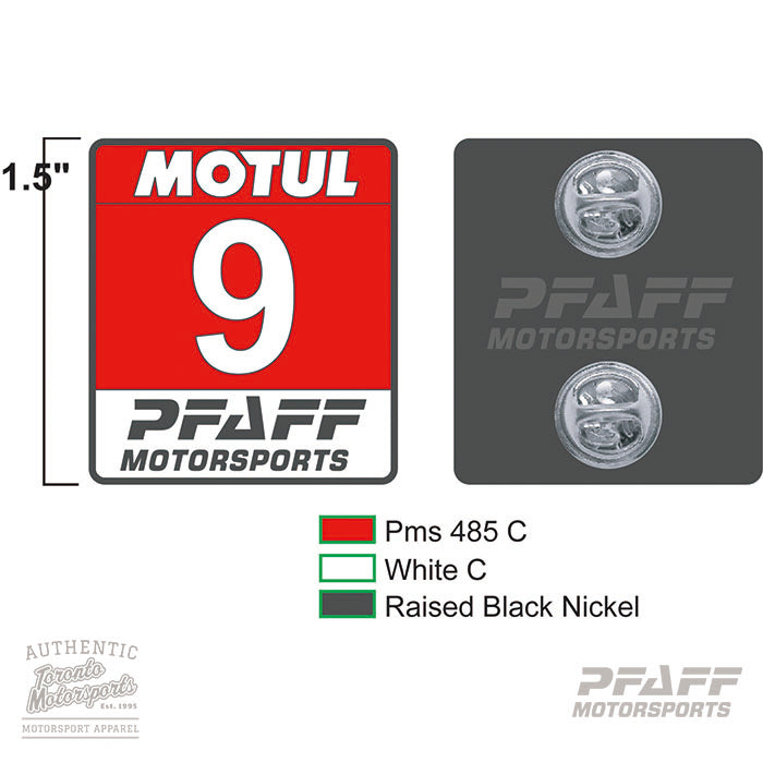 Pfaff Motorsports 'Number Plate' Enamel Collector Pin #PFAFF-NUMBERPLATEPIN