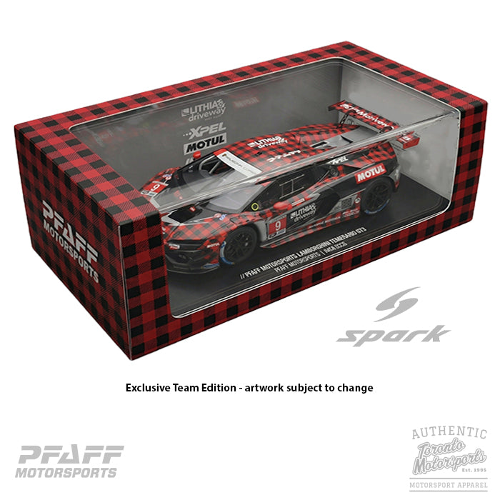 2026 Lamborghini Temerario GT3 Pfaff Motorsports #9 - IMSA GT Pro 1:43 Scale by Spark Models #PFAFF-SP776