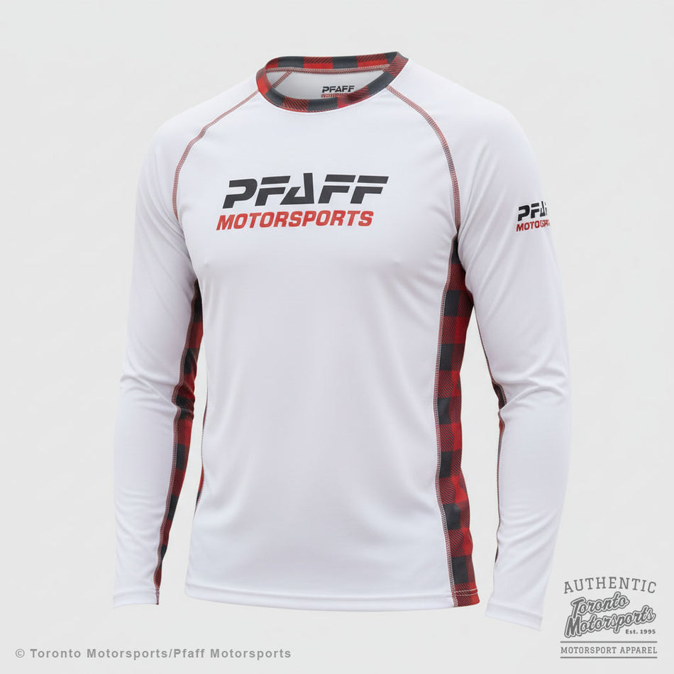 Pfaff Motorsports Team Long Sleeve Sun/Surf Shirt - White/Plaid PFAFF26-212