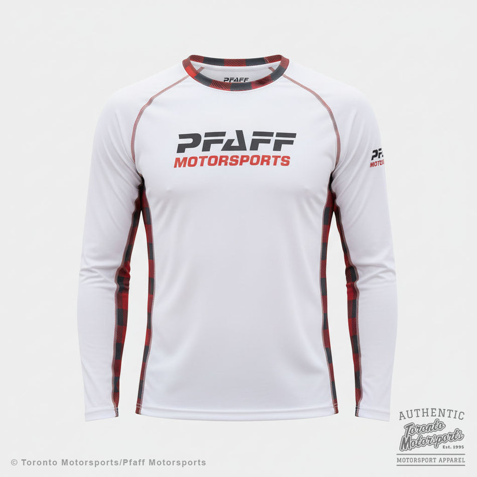 Pfaff Motorsports Team Long Sleeve Sun/Surf Shirt - White/Plaid PFAFF26-212