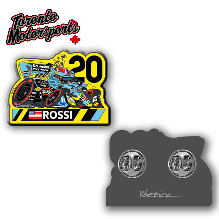 Alexander Rossi - ECR IndyCar - Warrick CarTOON Art - Enamel Collector Pin #PIN-ROSSI