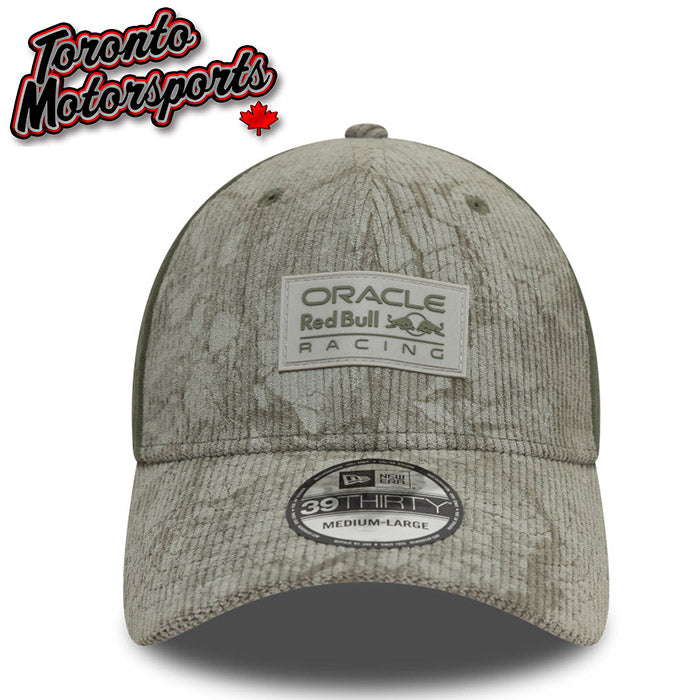 .2025 Red Bull Racing F1 Olive Crackle Corduroy - New Era 9THIRTY Stretch Fit Team Cap - Officially Licensed #RB-60595756