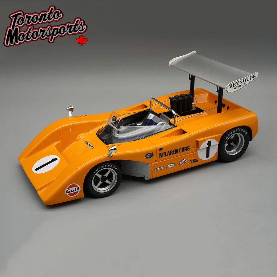 .1969 McLaren M8B #1 Dan Gurney Can Am - Michigan Ltd. Edition 1:18 Scale by Tecnomodel #TM18-330C