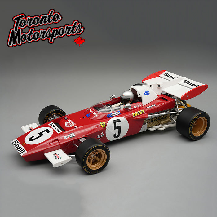 .1971 Ferrari 312 B2 F1 #5 Mario Andretti (with Driver Figure & Display) - Germany GP Ltd. Edition 1:18 Scale by Tecnomodel #TMD18-315A