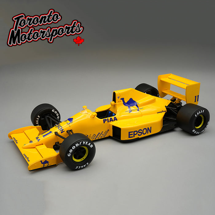 a1989 Lotus 101 #11 Nelson Piquet (with Display Case) - British GP Ltd. Edition 1:18 Scale by Tecnomodel #TM18-350A