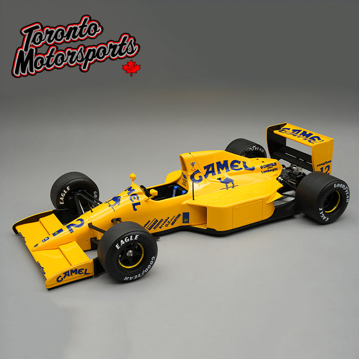 .1990 Lotus 102 Lamborghini #12 Martin Donnelly (with Display Case) - Italy GP Ltd. Edition 1:18 Scale by Tecnomodel #TM18-351D