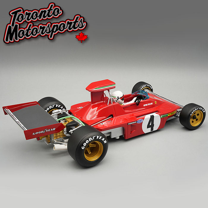1973 Ferrari 312B3-73 #4 Arturo Merzario - Canada GP *With Broke Nose* *w/ DISPLAY CASE* Ltd. Edition 1:18 Scale by Tecnomodel #TMD18-412C