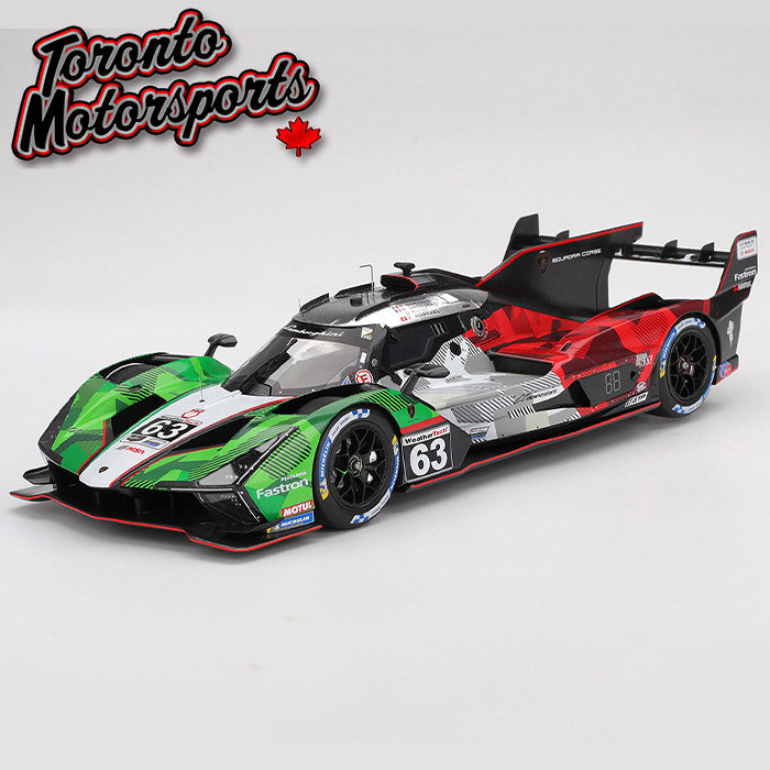 2025 Lamborghini SC63 Automobili Lamborghini Squadra Corse #63 Bortolotti/Grosjean/Kvyat/Mortara- IMSA Daytona 24 Hrs - 1:18 Scale by TopSpeed #TS0683