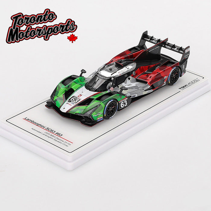 2025 Lamborghini SC63 #63 Bortolotti/Grosjean/Kvyat/Mortara – IMSA Daytona 24 Hrs. - 1:43 Scale by TSM #TSM430912